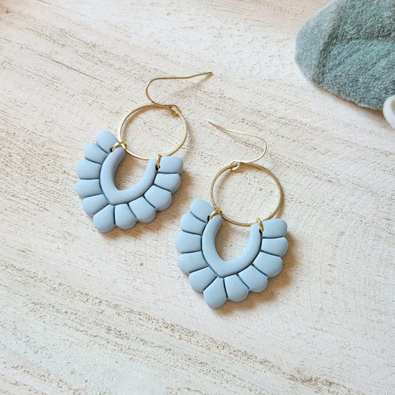 Coastal Blue Earrings | Polymer Clay Earrings | Gift for Her | Dangle Earrings | Summer Earrings