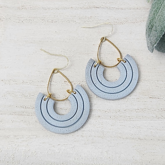 Blue Clay Earrings | Polymer Clay Earrings | Spring Earrings | Light Blue Earrings