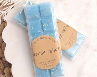 Wax Melt | Stress Relief | Coconut Wax Snap Bar | STRONG SCENT 1.7oz Bar