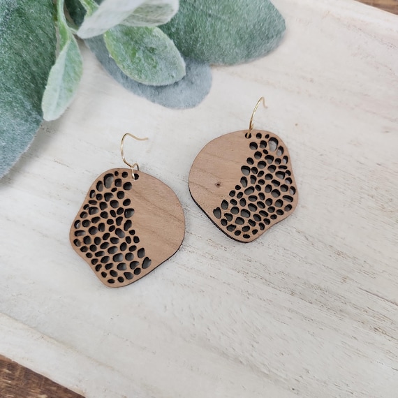 Organic Cutout Earrings | Cherry Wood Earrings | Summer Earrings | Wood Earrings | Gift for Her