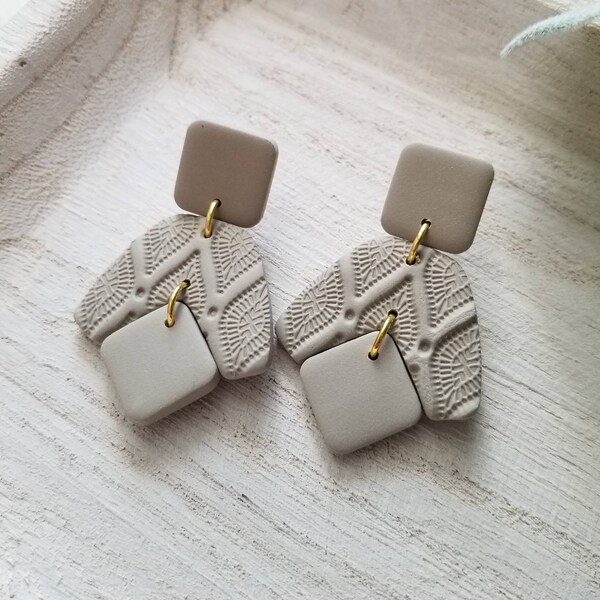 CLAY EARRINGS | lightweight | statement earrings | handmade | polymer clay earrings | modern jewelry | simple jewelry | hypoallergenic