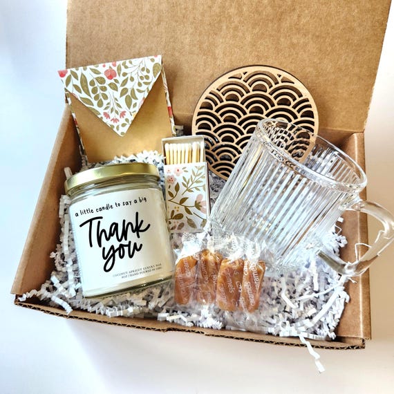 Thank You Gift Box | Coffee Gift Box | Candle & Coffee Mug Gift Box | Thank You Gift Basket | Gift Box for Her | Appreciation Gift