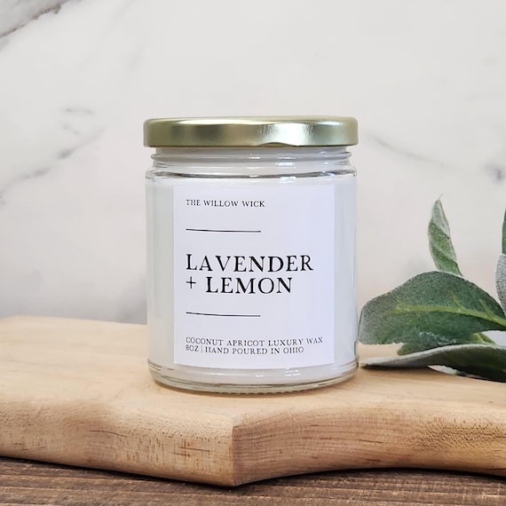 Lavender + Lemon Candle | Coconut Wax Candle | Floral Candle | Eco-Friendly Candle | Spring Candle | Fresh Scent Candle | Luxury Wax Candle