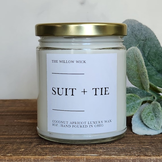 Suit + Tie Candle | Coconut Wax Candle | Masculine Candle | Eco-Friendly Candle | Citrus Candle | Fresh Scent Candle | Luxury Wax Candle