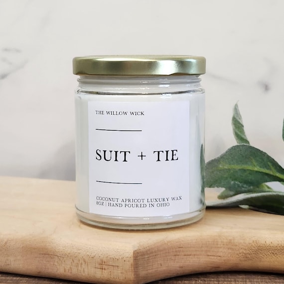 Suit + Tie Candle | Coconut Wax Candle | Masculine Candle | Eco-Friendly Candle | Citrus Candle | Fresh Scent Candle | Luxury Wax Candle