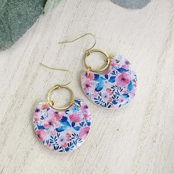 Floral Clay Earrings | Polymer Clay Earrings | Spring Earrings
