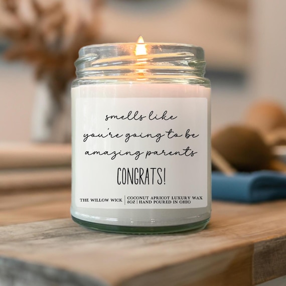 Smells Like You're Going to be Amazing Parents Candle | Wood Wick Candle | Coconut Apricot Wax Candle | Gift for New Parents | Parents to Be