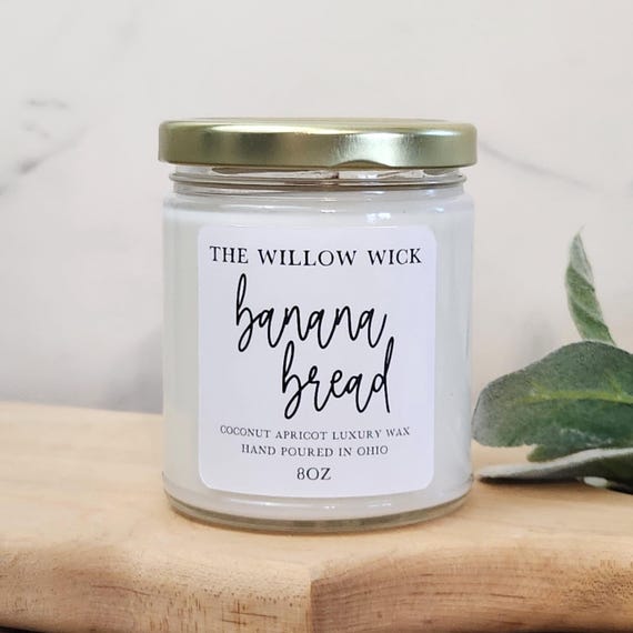 Banana Bread Candle | Coconut Apricot Wax Candle | Wood Wick Candle | Bakery Scent Candle | Eco Friendly Candle