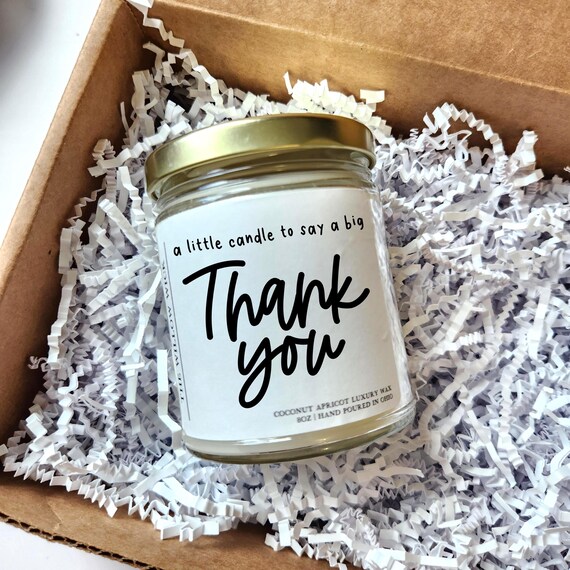 Thank You Candle | Appreciation Candle | Teacher Gift | Candle for Co-Worker | Wood Wick Candle
