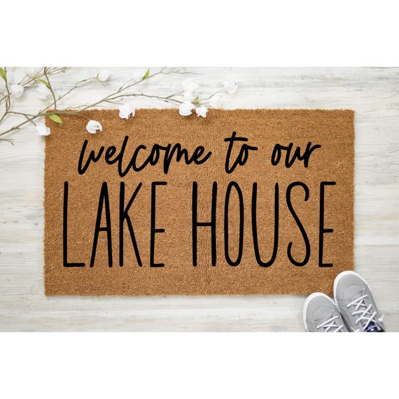 Welcome to Our Lakehouse Doormat | Outdoor Welcome Mat | Coir Doormat | Modern Porch Decor | Funny Doormat | Welcome Mat for Your Home