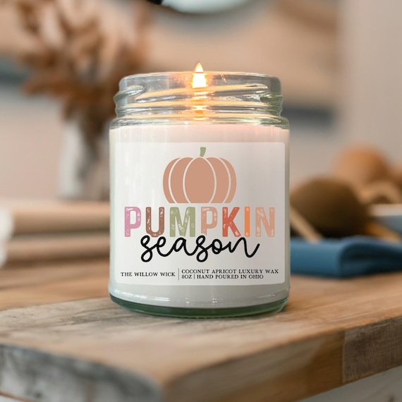 Pumpkin Season Candle | Wood Wick Candle | Coconut Apricot Wax Candle | Fall Candle | Fall Home Decor