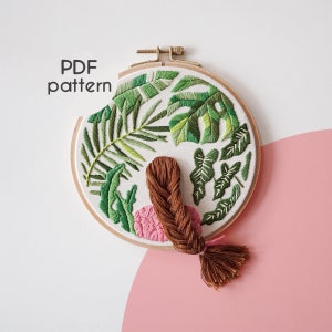 Hand Embroidery Pattern - Tropical Dream, Intermediate Level, PDF Pattern