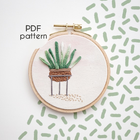 Embroidery Pattern Succulent Embroidery Beginner Etsy