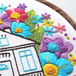 Hand Embroidery Pattern Home Sweet Home, Intermediate Embroidery, PDF Embroidery image 6