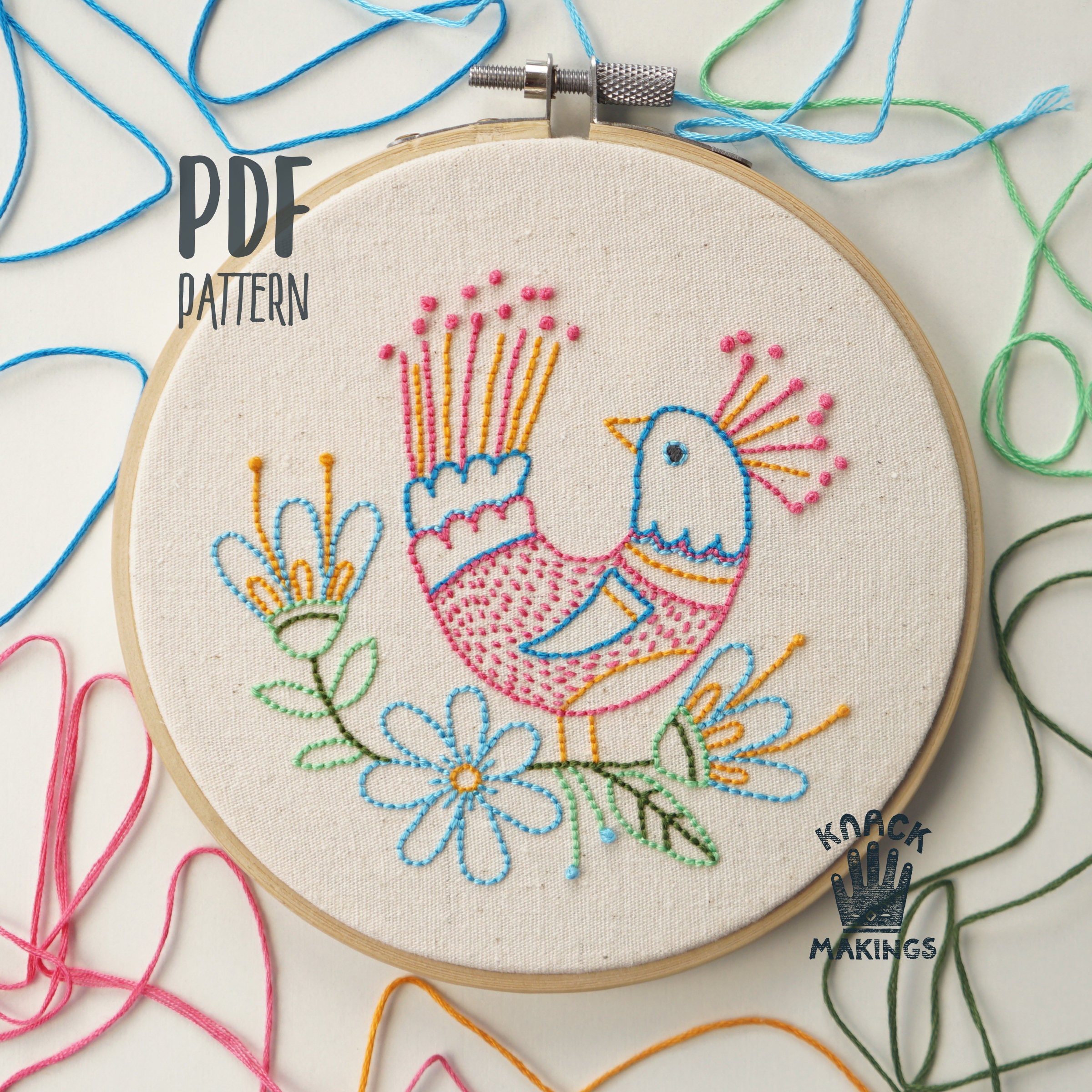 Bird in My Garden PDF embroidery pattern beginner Etsy