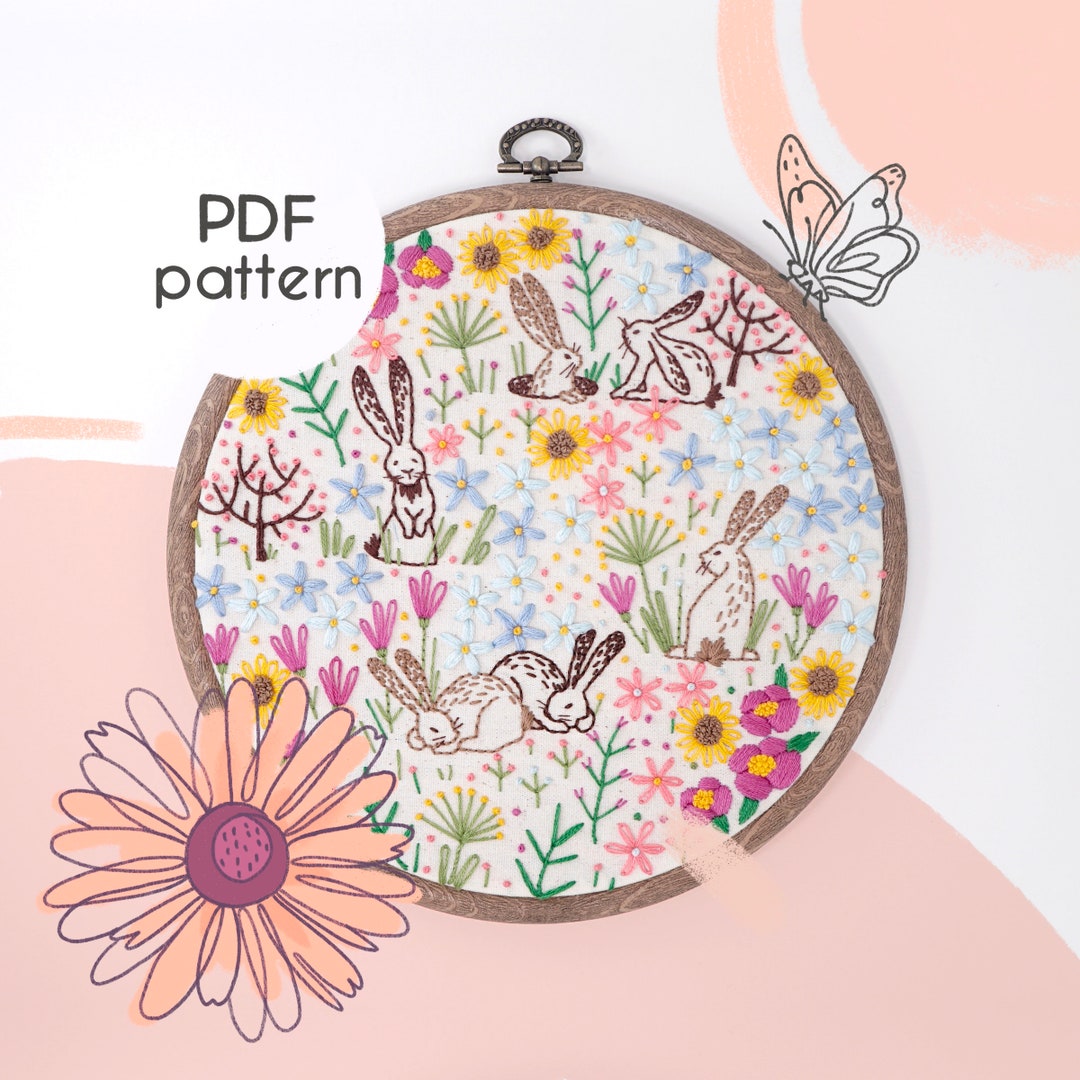 PDF Embroidery Pattern Bunnies Embroidery Beginner - Etsy Canada