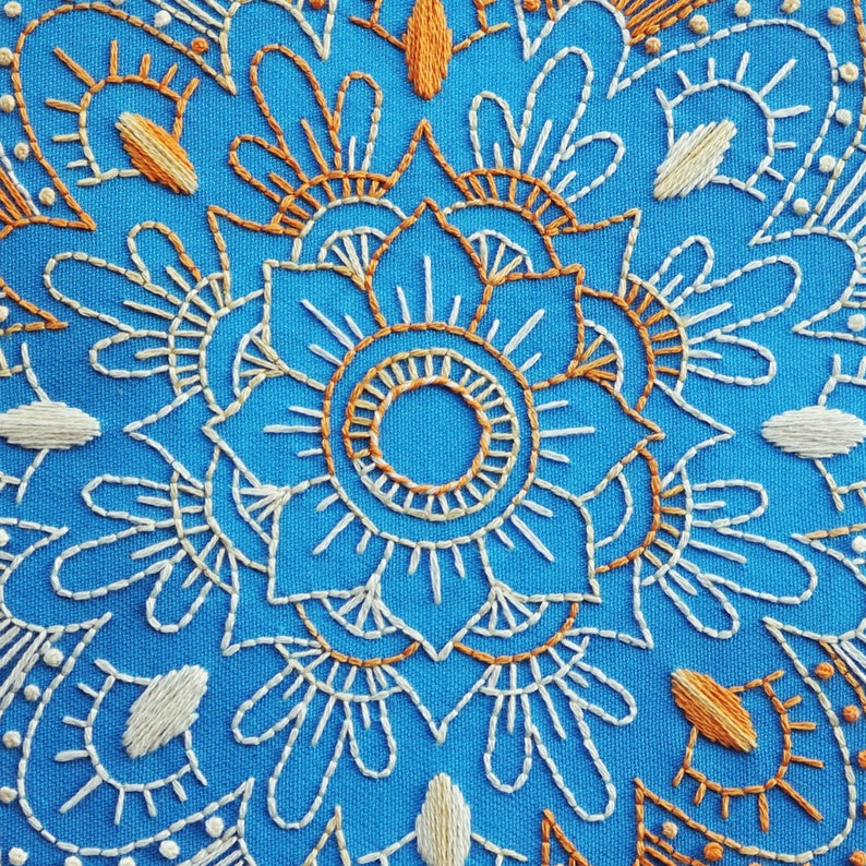 MANDALA PDF Embroidery Pattern Beginner Embroidery Hoop Etsy
