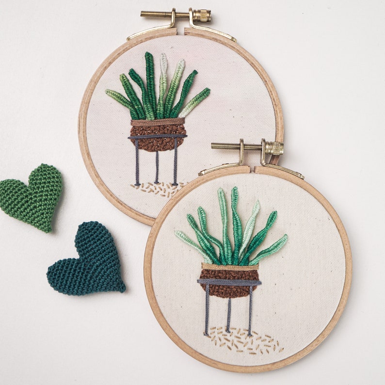 Embroidery Pattern Succulent Embroidery, Beginner Embroidery, Embroidery Design PDF , Easy Embroidery Pattern, Video Tutorial image 6