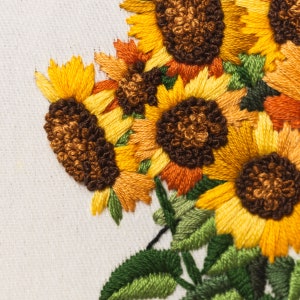 Hand Embroidery Pattern SUNFLOWER HUG, Digital Download PDF, Video Tutorial for Beginners Included image 5