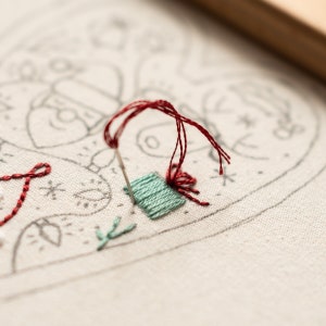 EMBROIDERY Pattern Ornament for Christmas in the shape of a heart, PDF pattern design with video tutorials for beginners. image 5