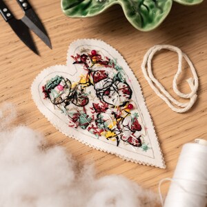 EMBROIDERY Pattern Ornament for Christmas in the shape of a heart, PDF pattern design with video tutorials for beginners. image 8