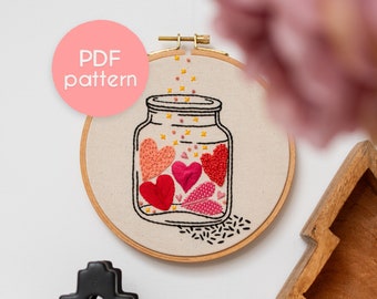 Hand Embroidery Pattern - LOVE, Beginner Embroidery, Step by Step Video Tutorials