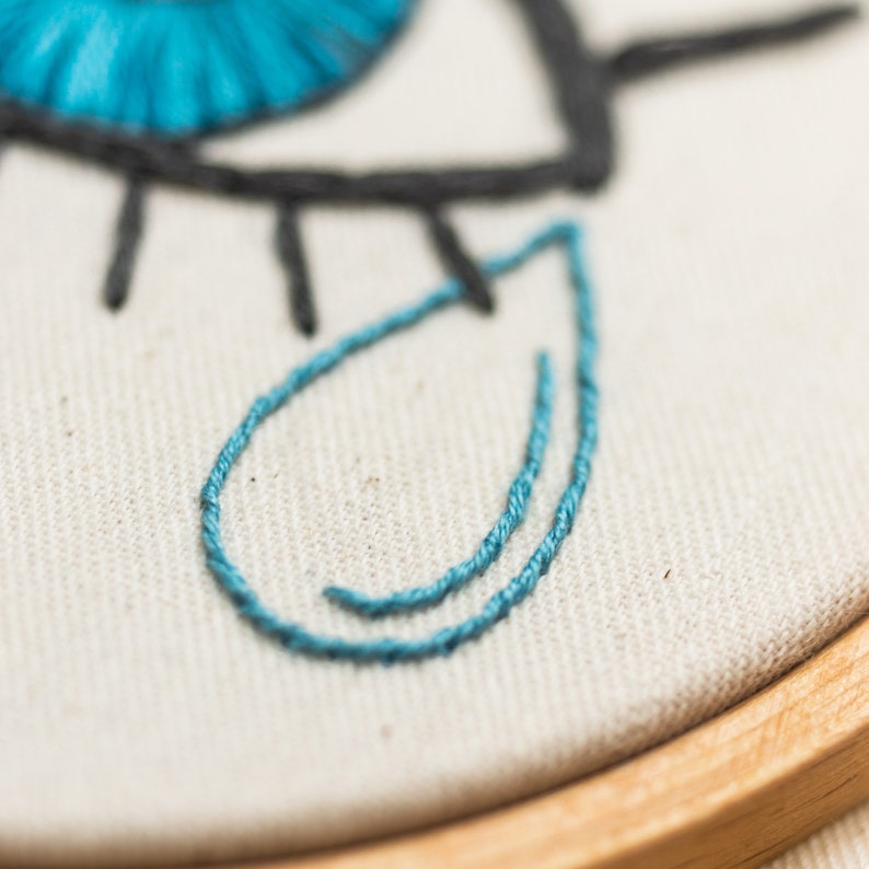 Hand Embroidery Pattern EYE WIDE OPEN modern embroidery pattern, photo and video tutorials included image 6