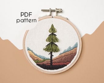 Embroidery Pattern - Tree Embroidery, Intermediate Level, PDF Embroidery Pattern, Nature Lovers