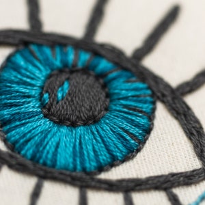 Hand Embroidery Pattern EYE WIDE OPEN modern embroidery pattern, photo and video tutorials included image 7