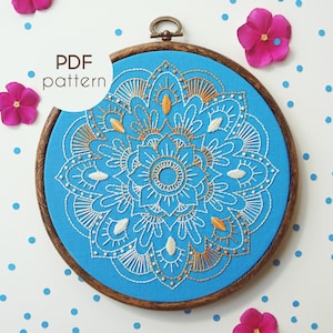 Embroidery Pattern - MANDALA, PDF Embroidery Pattern, Beginner Embroidery, Embroidery Design