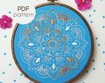 Embroidery Pattern - MANDALA, PDF Embroidery Pattern, Beginner Embroidery, Embroidery Design