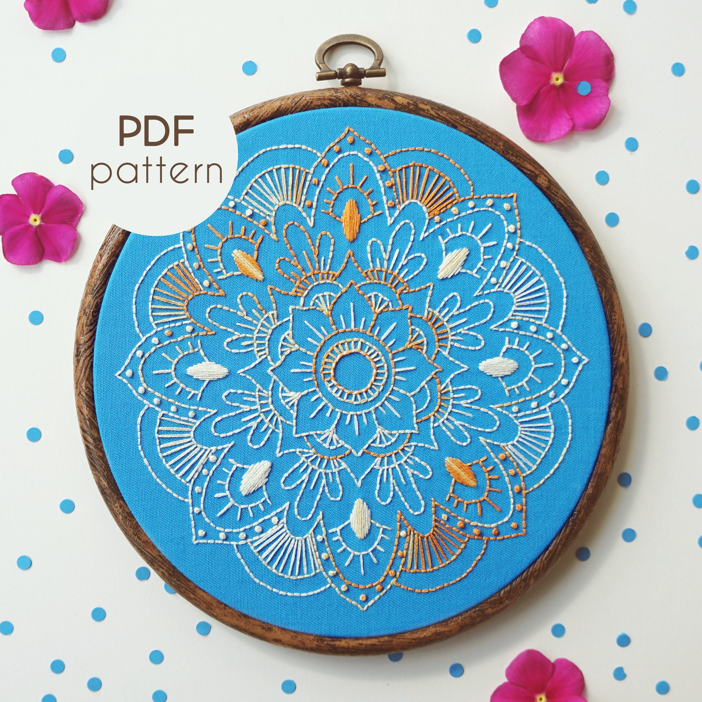 Embroidery Pattern MANDALA PDF Embroidery Pattern Beginner - Etsy