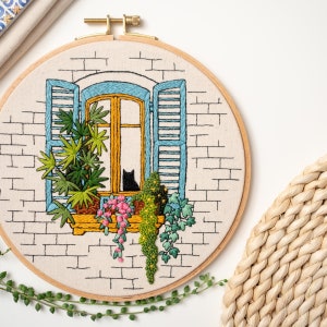Embroidery Pattern CAT in the WINDOW, Advanced Level, PDF Embroidery Design with Video Tutorials. image 10
