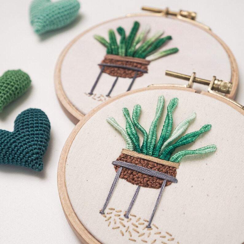Embroidery Pattern Succulent Embroidery, Beginner Embroidery, Embroidery Design PDF , Easy Embroidery Pattern, Video Tutorial image 7