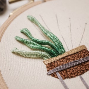 Embroidery Pattern Succulent Embroidery, Beginner Embroidery, Embroidery Design PDF , Easy Embroidery Pattern, Video Tutorial image 4