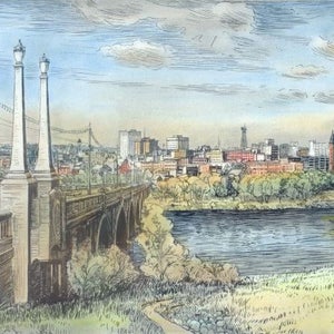 Saskatoon Broadway Bridge, 1969, von Fritz Stehwien - Grußkarte (innen leer)
