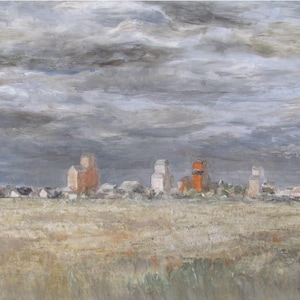 Prairie graan liften, 1977, door Fritz Stehwien - wenskaart (blanco binnenin)