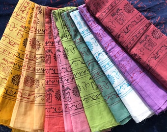 100% cotton Meditation scarfs/prayer scarf/ Om Scarfs/mantra Scarf/ Yoga Scarf/ Shiva/shakti scarfs