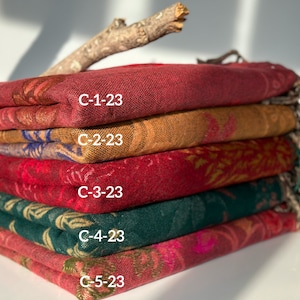 Reversible Tibetan yak wool Shawl/Scarf Blanket, Shawl, loose weaved for super soft and warm,Best winter gift, floral designs/parsley design