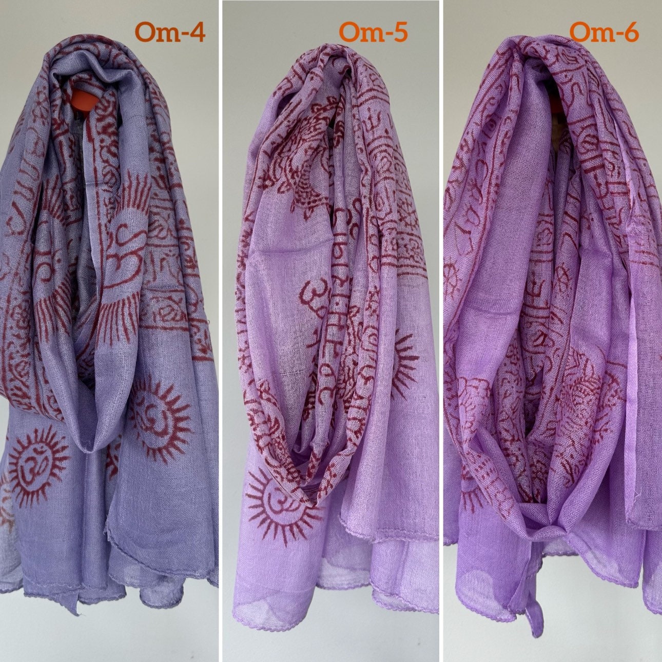 Super Soft Hand Woven Cotton With Block Printed Om Scarf Super Soft Hand Woven Cotton With Block Printed Om Scarf