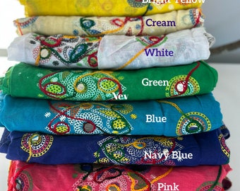 Cotton Boho scarfs with mirrors/festive scarfs, Gypsies scarves, Banjaras scarves.. light cotton colorful scarves.