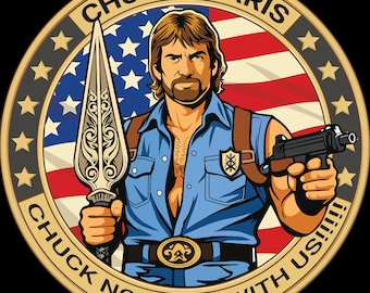 Chuck Norris Meme Tribute Challenge Coin: Action Star Collectible