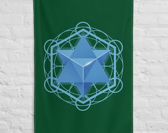 TL - Drapeau de protection éthérique qui se soulève, version 5 (vert forêt)