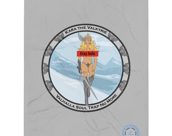 Throws and Blankets: Kara the Valkyrie - Topless Warrior, Pin-up - Vertical Throw Blanket