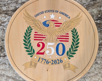 Placa decorativa de pared de madera con águila de 30 cm (12"), EE. UU., América 250 / 1776 - 2026