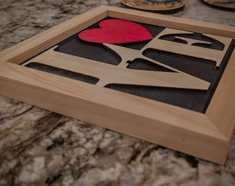 Wooden Love Sign | Housewarming Decoration Gift | For Someone Special | Handmade Cypress and Baltic Birch