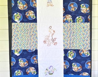 Woody and Buzz Quilt, , Baby Quilt, Modern Quilt, Gender Neutral Quilt, Baby Blanket, Baby Bedding, Shower Gift, Boy, Heirloom Quality Quilt