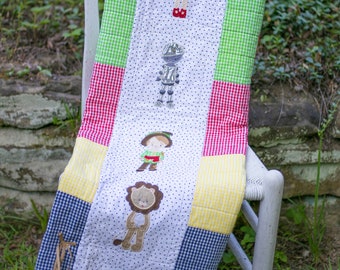 Wizard of Oz Quilt, Primary Color Quilt, Girl Quilt, Handmade Baby Quilt, Baby Blanket, Modern Baby Quilt, Baby Girl Quilt, Nursery Bedding