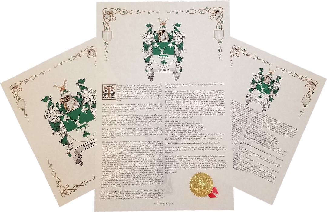 Coomer Coat of Arms, Family Crest & History 11x17 Print - Name Meaning Plus  Genealogy, Family Tree Research - Surname Origin: England/English :  : Everything Else