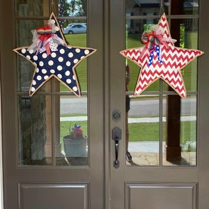 Summer door hanger patriotic 4th July star holiday burlap door hanger door wreath Memorial Day